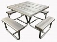 EM047 Parkland Square Combination Table and Benches, Aluminium and Umbrella Hole options.JPG